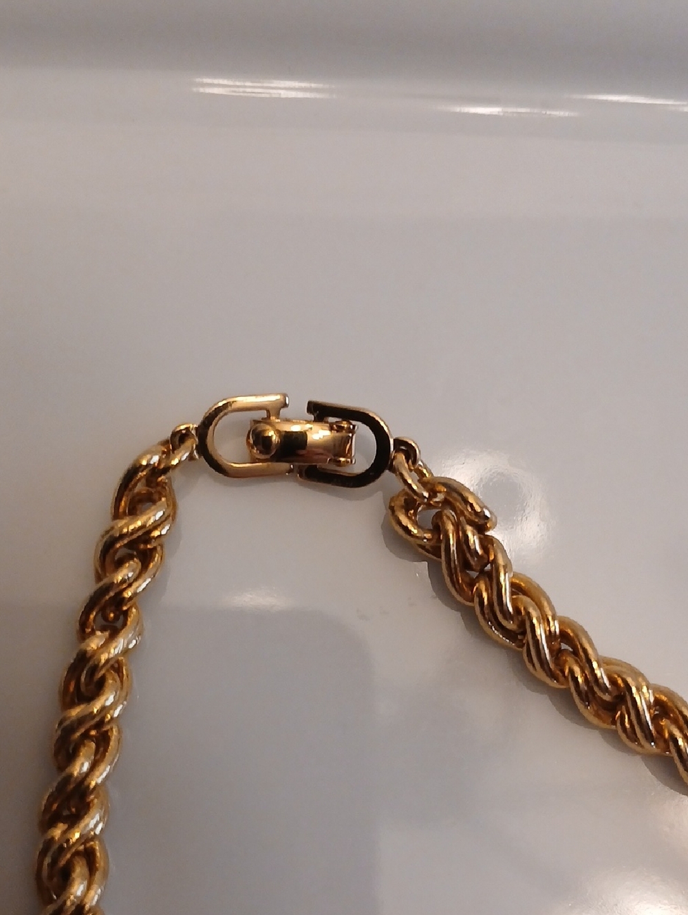 Christian Dior Gold Plated Spiral Chain Bracelet 7.25 C O A - Picture 5 of 12